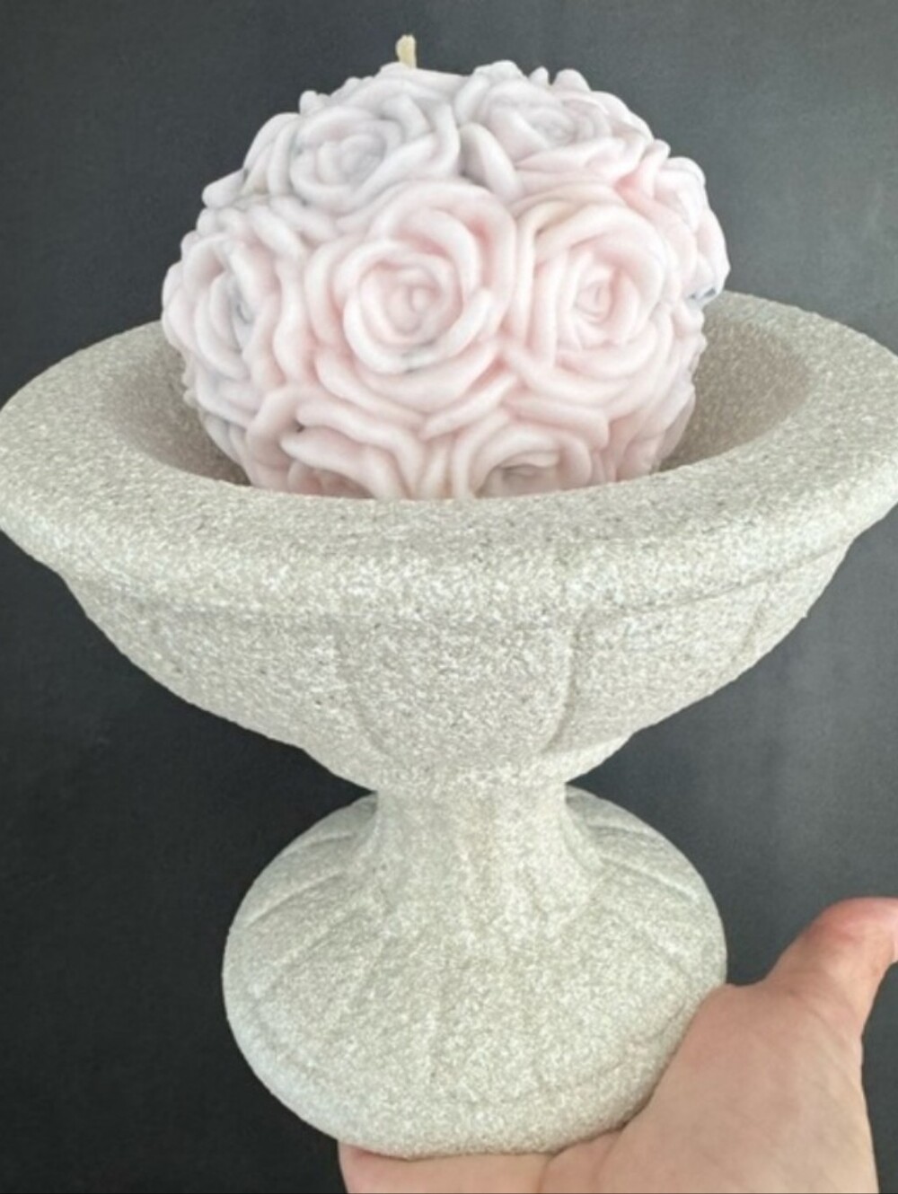 Delicate Pink Rose Ball Decorative Candle - Home Accents